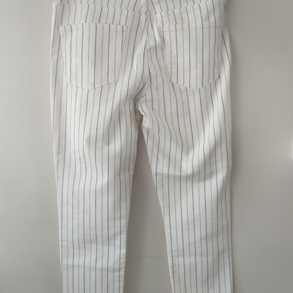 Citizens of humanity racket crop in cream straight highrise skinny jeans size 32 - Picture 6 of 10